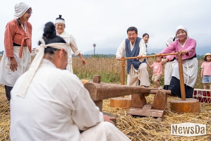 보리타작 체험 행사