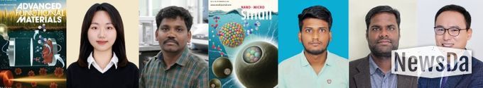 표지논문, 박사과정 고원지 씨, 라자 아루무감 센틸 박사, 표지논문, 박사과정 순다르 라잔 아카시프라부 씨, 띠따기리 자야라만 박사, 최명룡 교수(왼쪽부터)