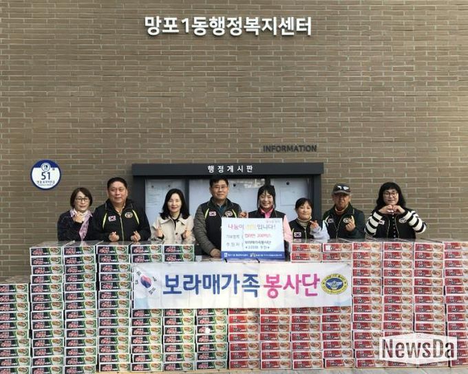 보라매가족봉사단 100번째 선행, 수원시 영통구 망포1동에 컵라면 200박스 기부