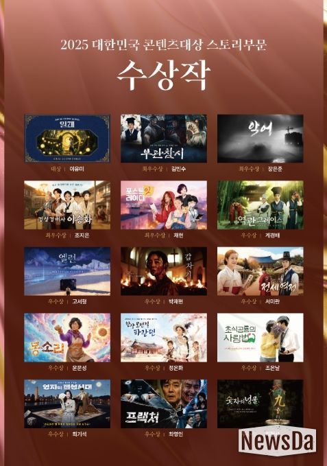 2025 대한민국 콘텐츠 대상 스토리 부문 수상작