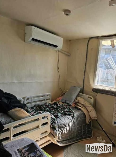 건강관리 취약계층 가구에 설치된 한파 대비 냉난방기