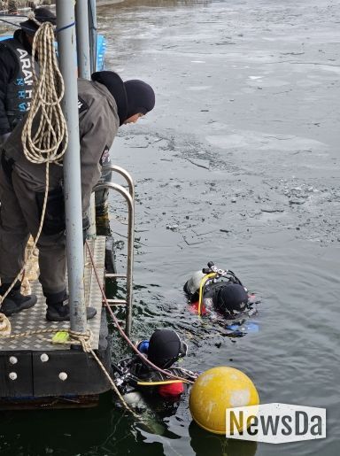가평소방서, 북한강 동계 수난구조훈련 실시