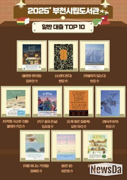 부천시립도서관이 선정한 2025년 베스트 대출 도서 목록 (성인)
