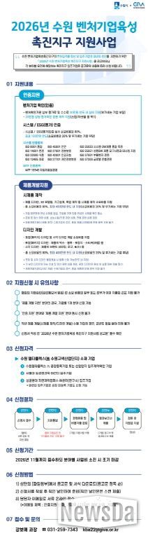 2026년 수원 벤처기업육성촉진지구 활성화사업 홍보물