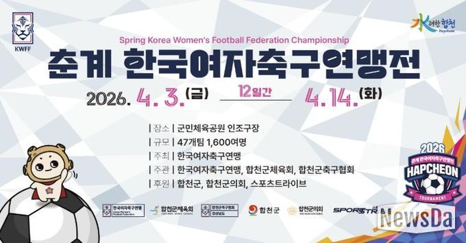 합천군, 2026년 춘계 한국여자축구연맹전 개최